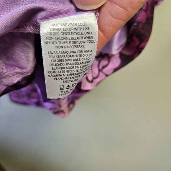 Vintage Purple Floral Bell Sleeve Babydoll Fairy Whimsigoth Womens 1X Tunic Top - Picture 7 of 10